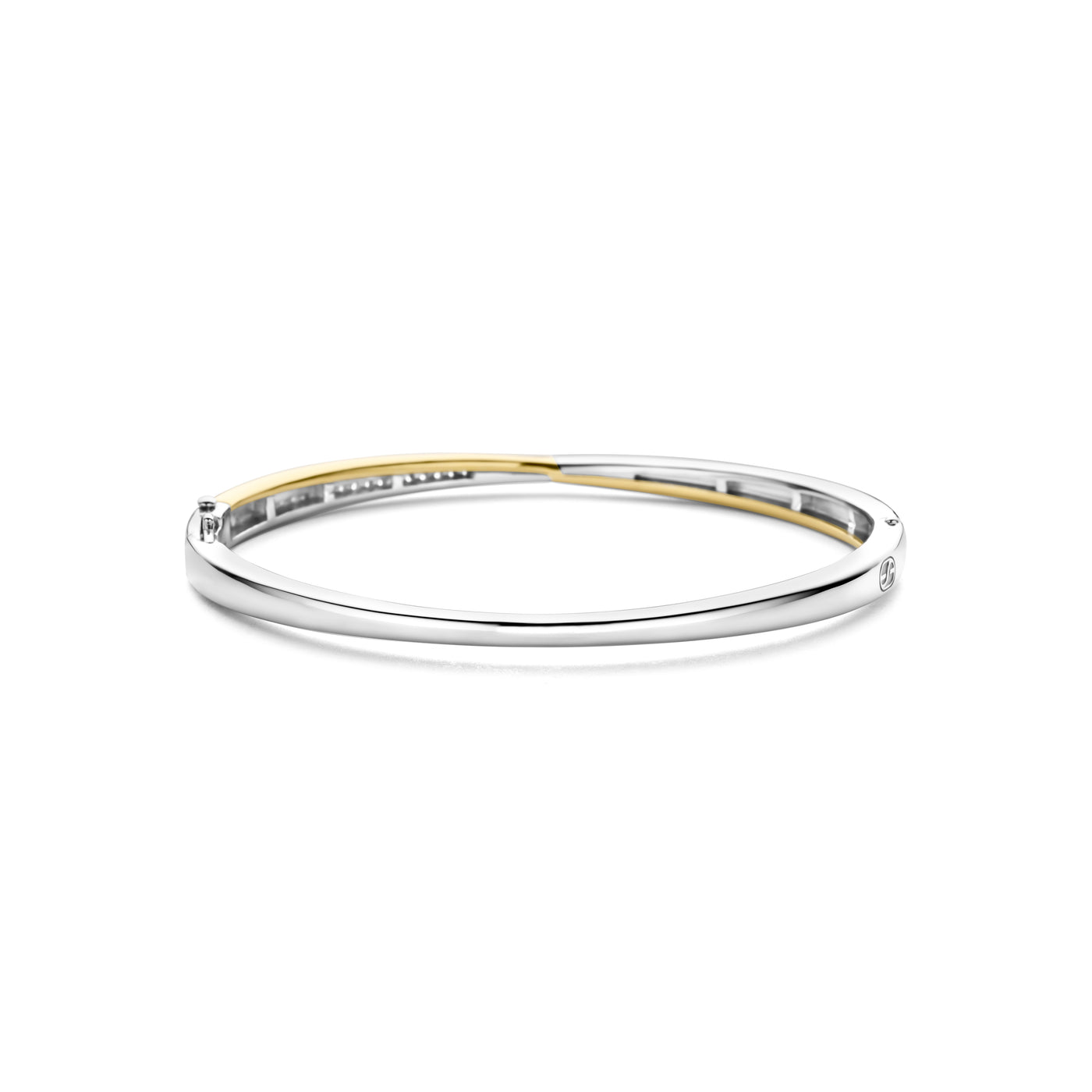 Ti Sento Gold Silver Cubic Zirconia Bangle