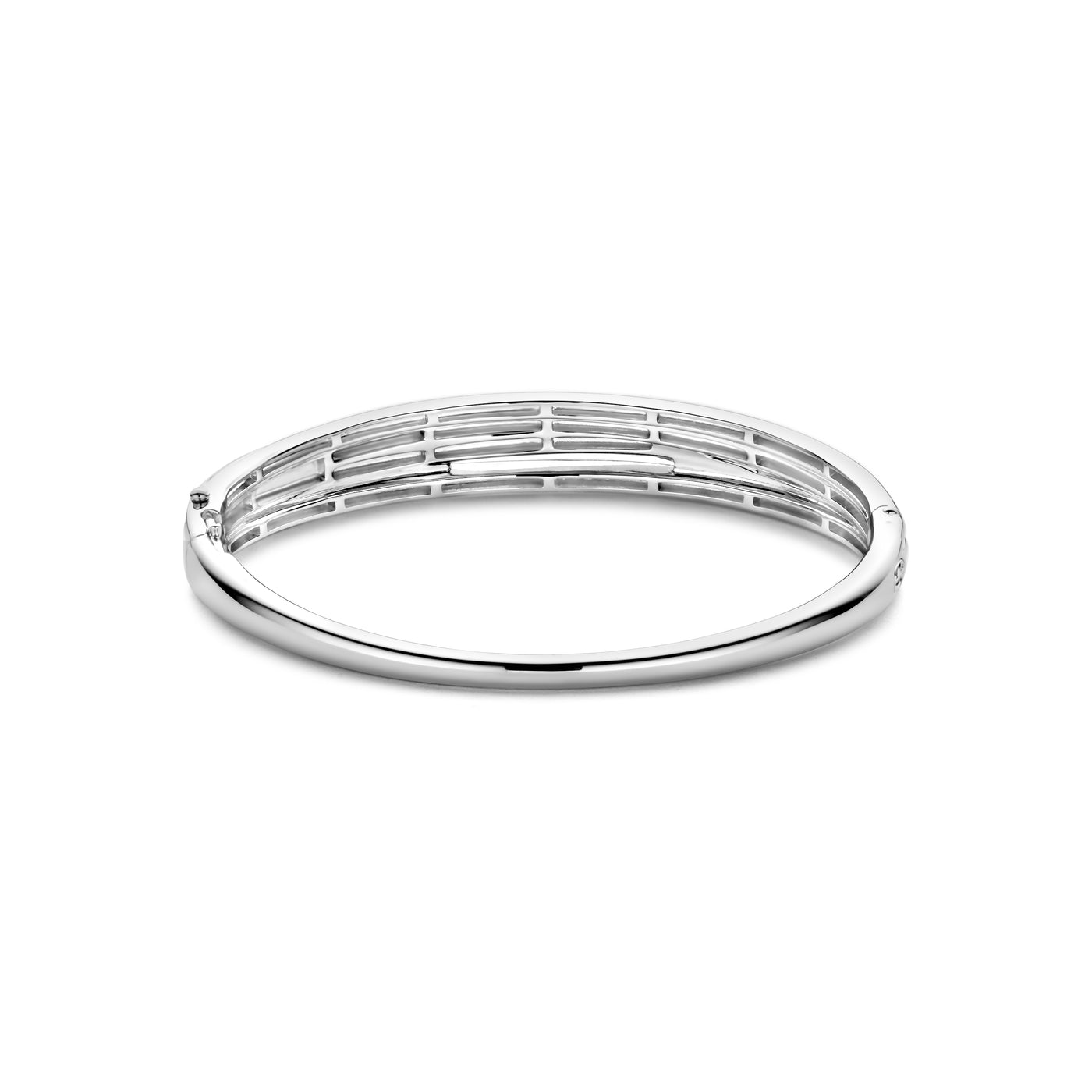 Ti Sento Silver Cubic Zirconia 4 Band Bangle