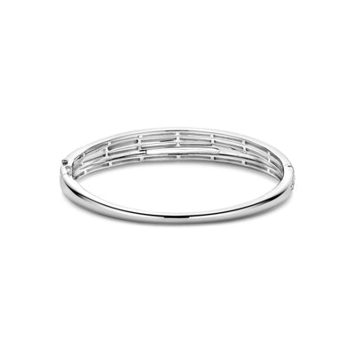 Ti Sento Silver Cubic Zirconia 4 Band Bangle