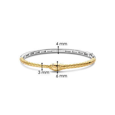 Ti Sento Gold Cubic Zirconia Snake Bangle