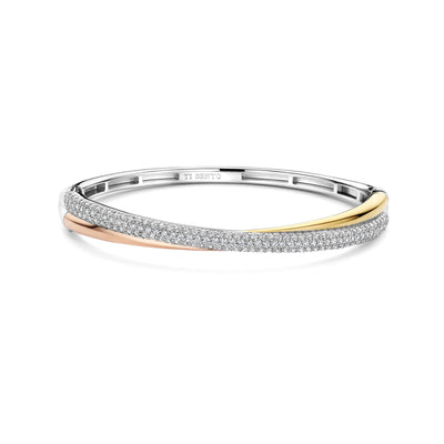 Ti Sento Cubic Zirconia Tricolour Bangle