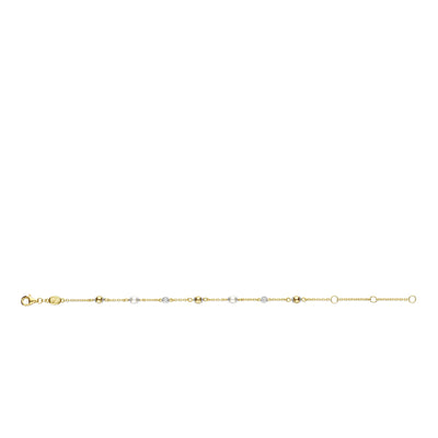 Ti Sento Gold Vermeil Cubic Zirconia Pearl Chain Bracelet