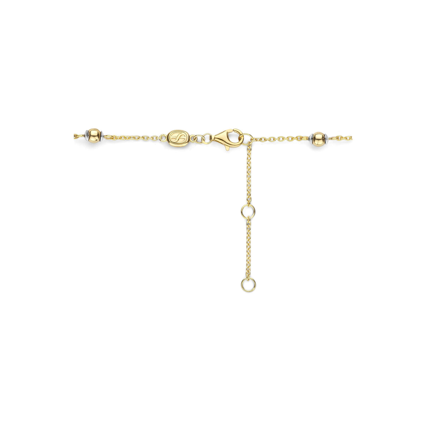 Ti Sento Gold Vermeil Cubic Zirconia Pearl Chain Bracelet