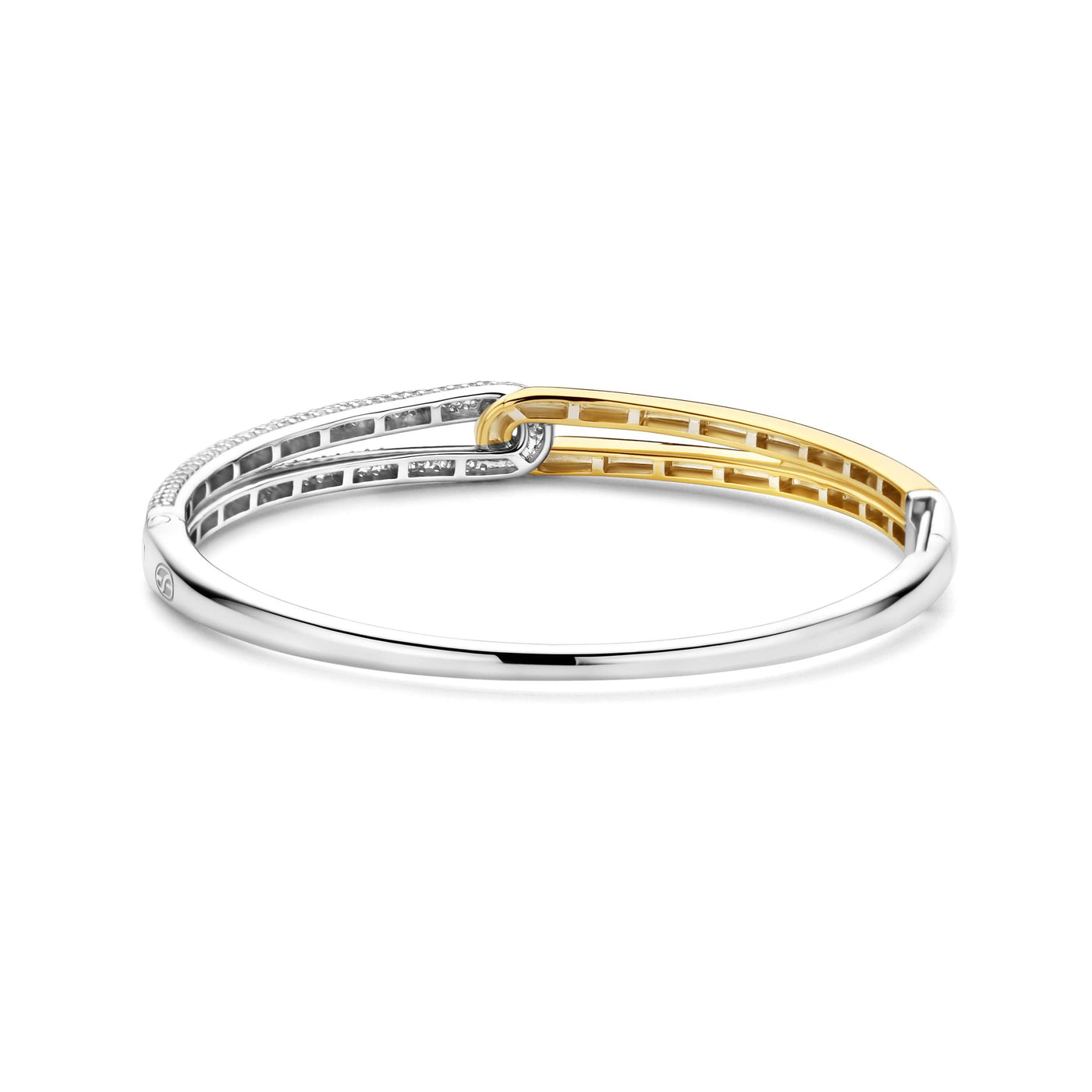 Ti Sento Gold Silver Zirconia Bangle