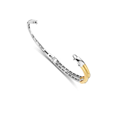 Ti Sento Gold Silver Zirconia Bangle