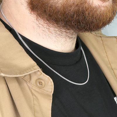 Sterling Silver Medium Diamond-Cut Curb Chain