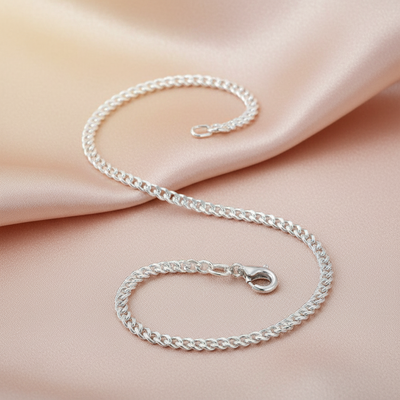 Sterling Silver Medium Diamond-Cut Curb Chain
