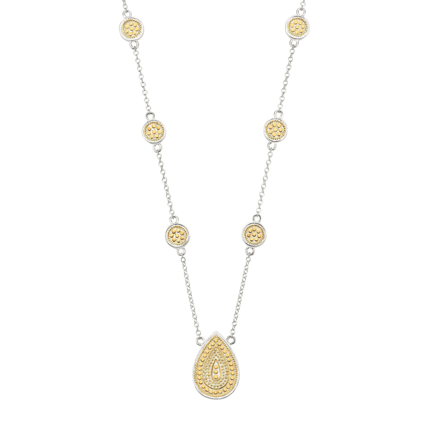Anna Beck Gold and Silver Signature Teardrop Necklace