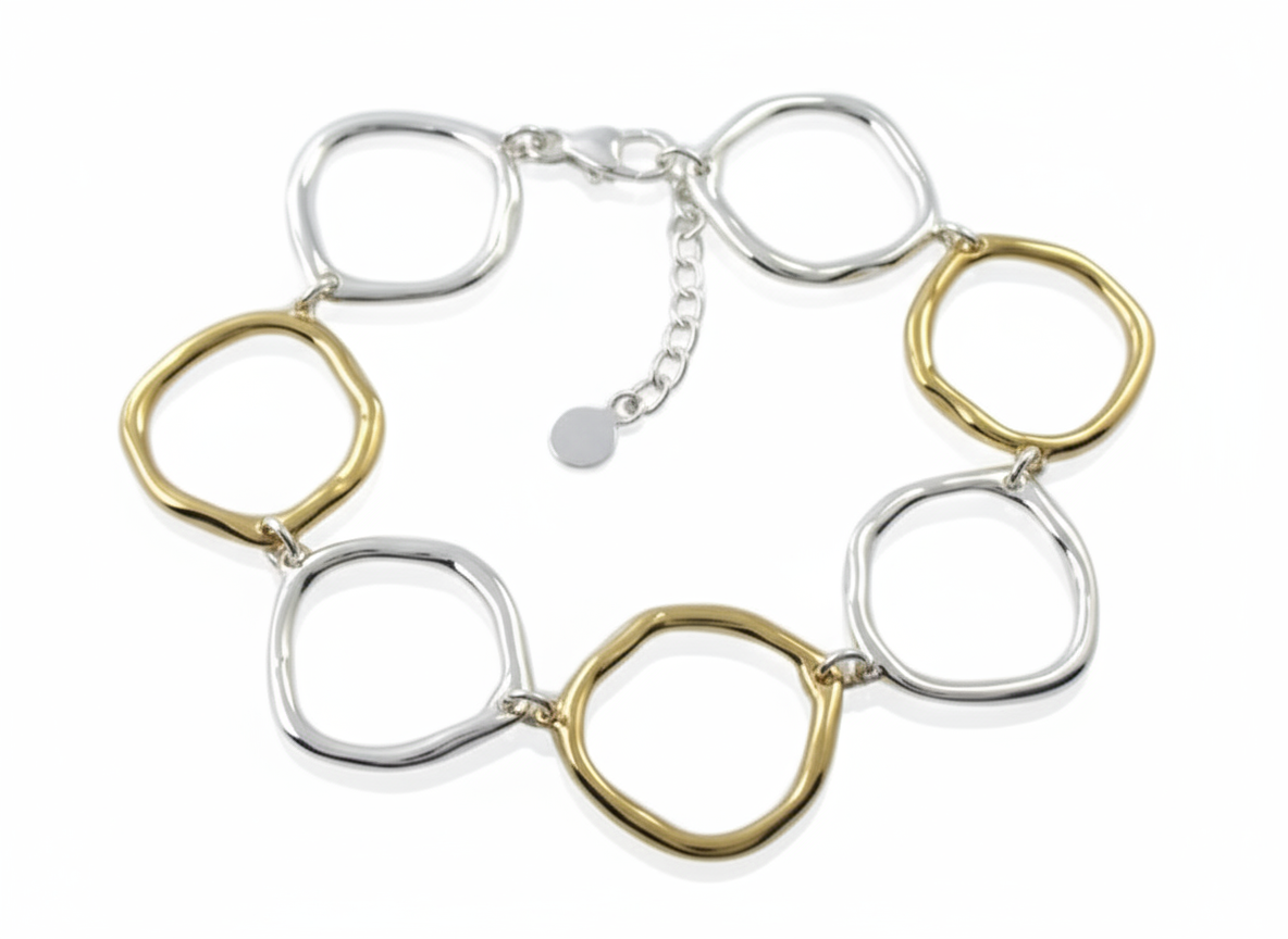 Two Tone Organic Circle Bracelet
