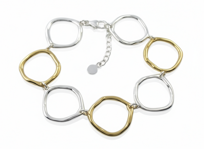 Two Tone Organic Circle Bracelet