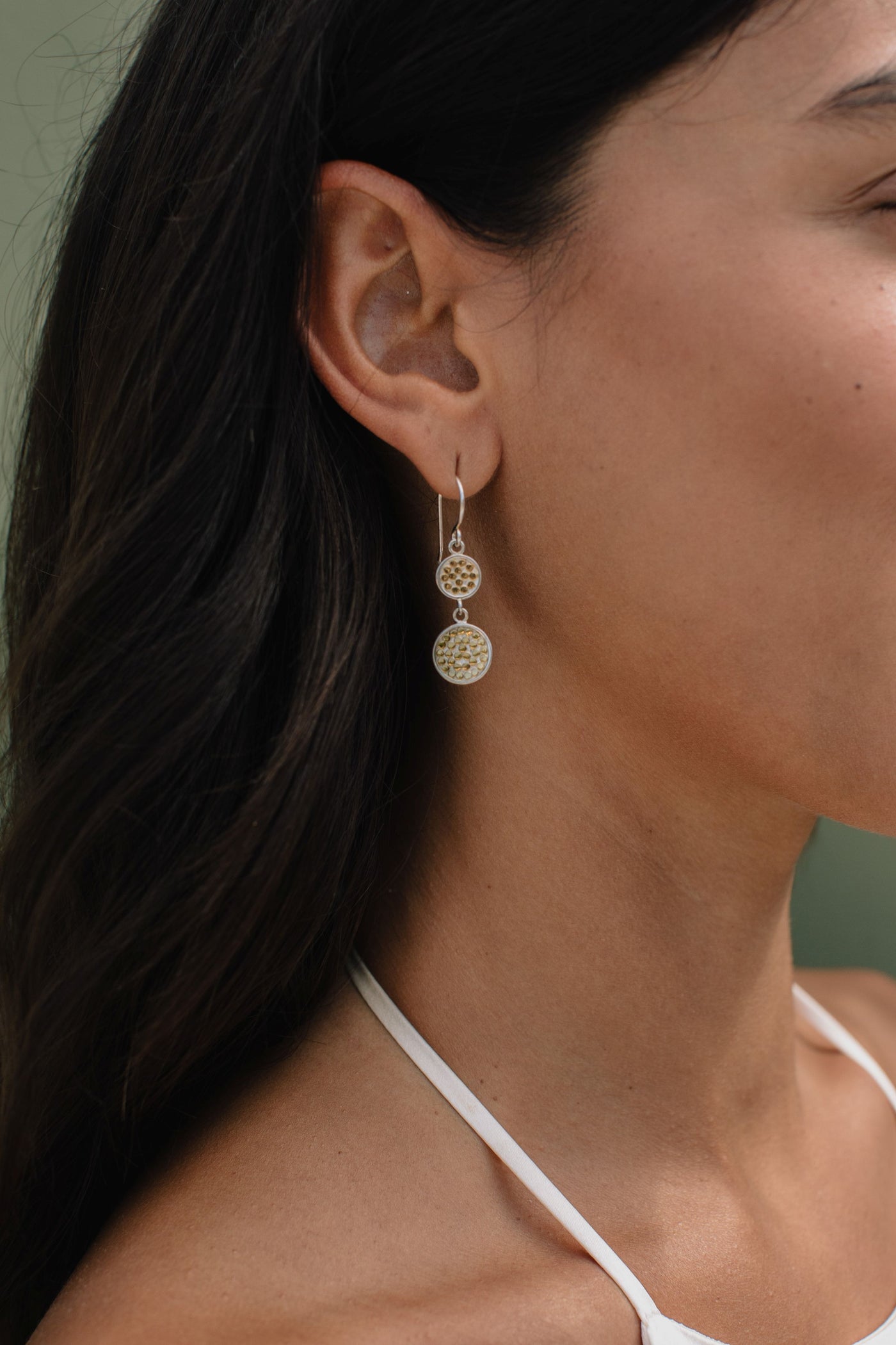 Anna Beck Dotted Double Disc Drop Earrings