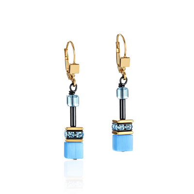 Coeur De Lion Multicolored Rainbow Gold GeoCUBE® Earrings - Rococo Jewellery