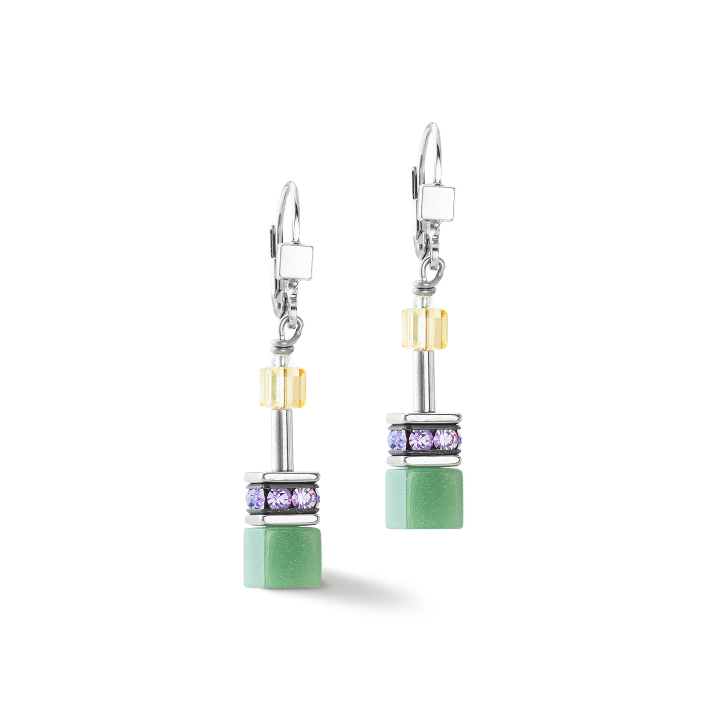 Coeur De Lion GeoCUBE® Iconic Silver Pastels Earrings