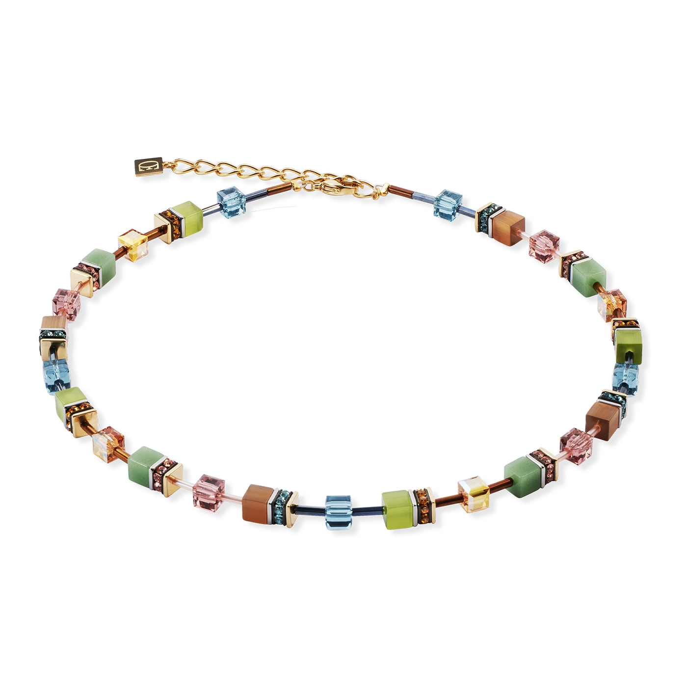 Coeur De Lion GeoCUBE® Iconic Forest Bi-Colour Necklace