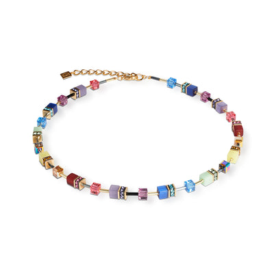 Coeur De Lion GeoCUBE® Iconic Gold Multicoloured Necklace