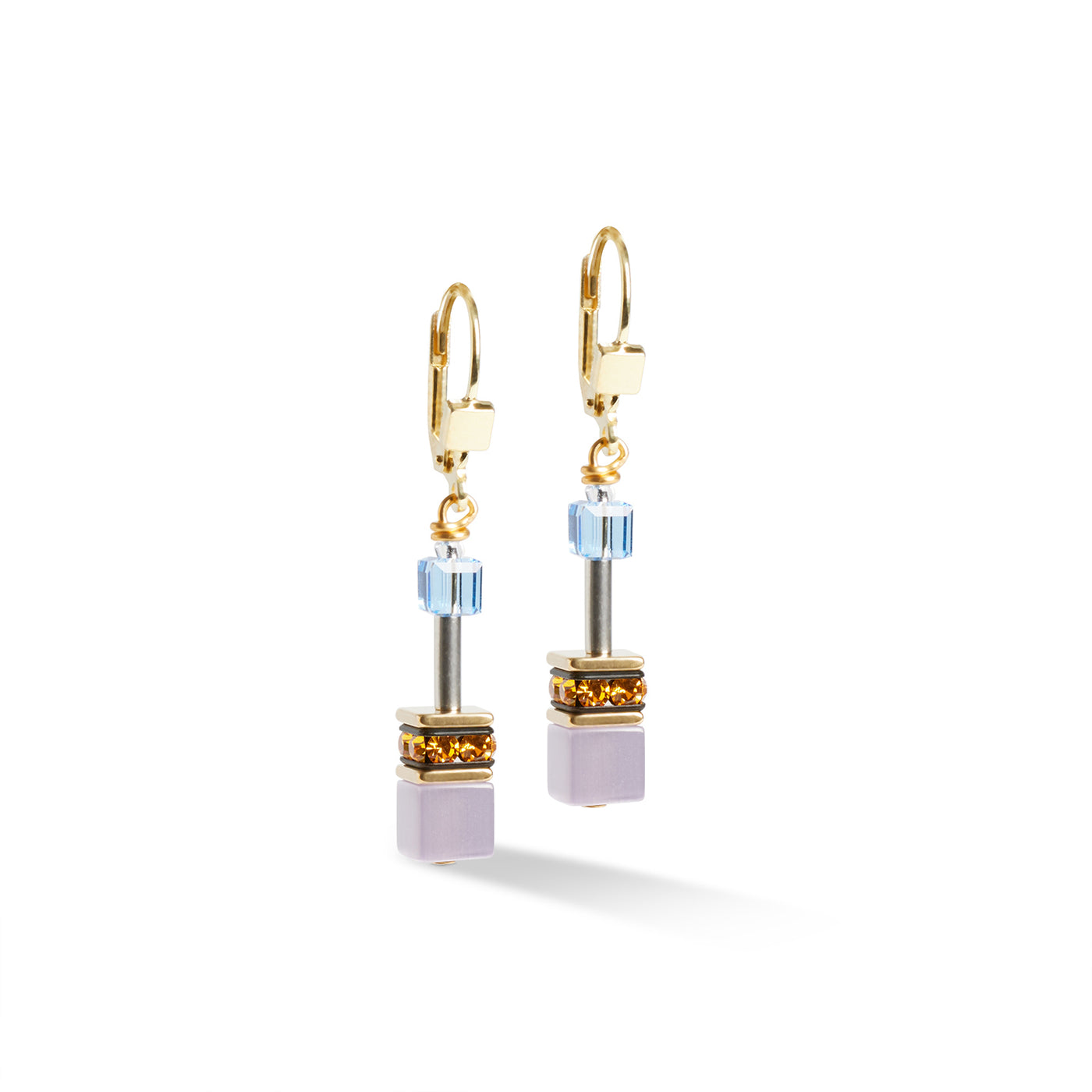 Coeur De Lion GeoCUBE® Iconic Gold Multicoloured Earrings