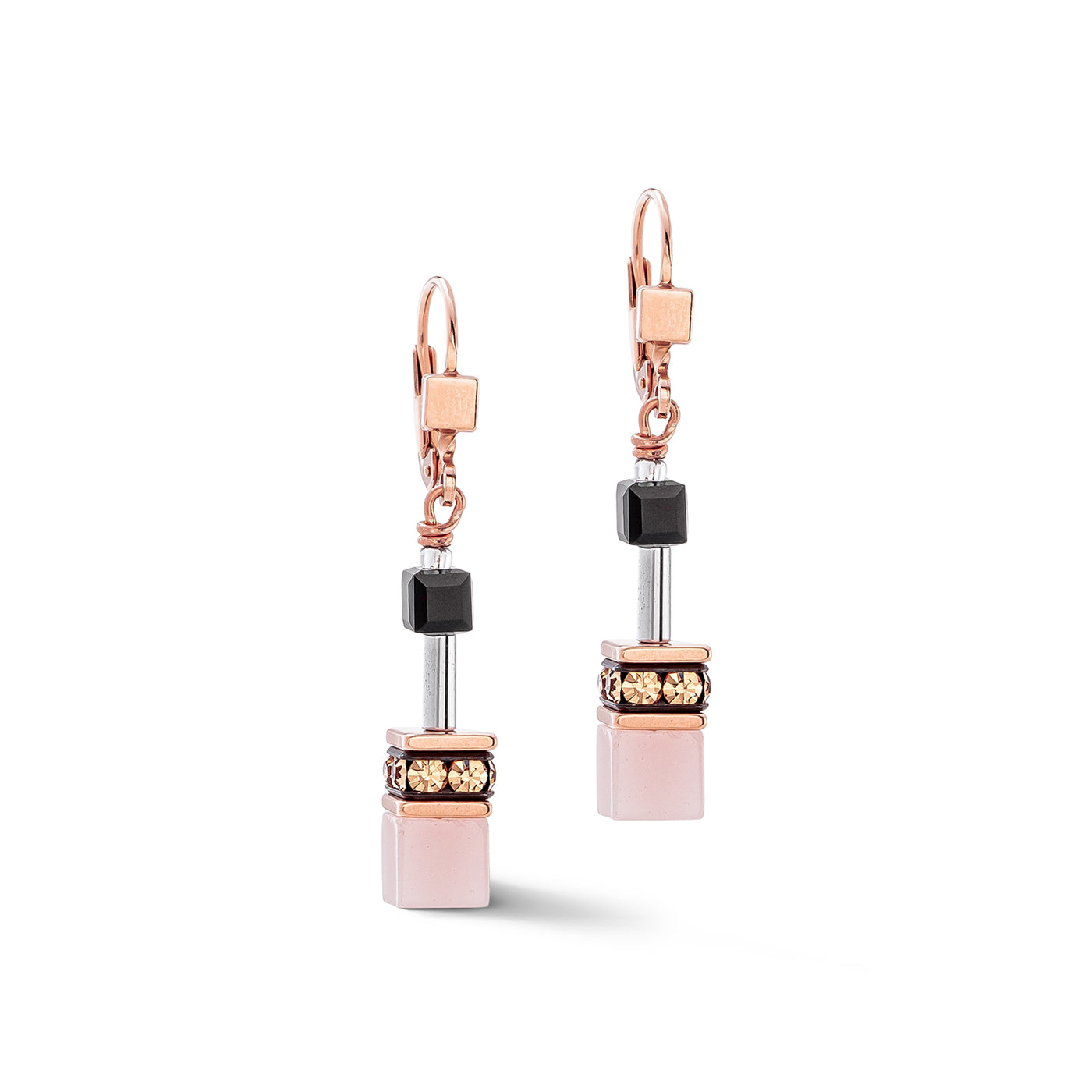 Coeur De Lion GeoCUBE® Iconic Rose Gold Earrings