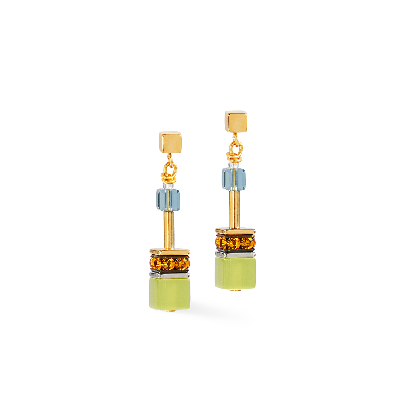 Coeur De Lion GeoCUBE® Iconic Forest Bi-Colour Earrings