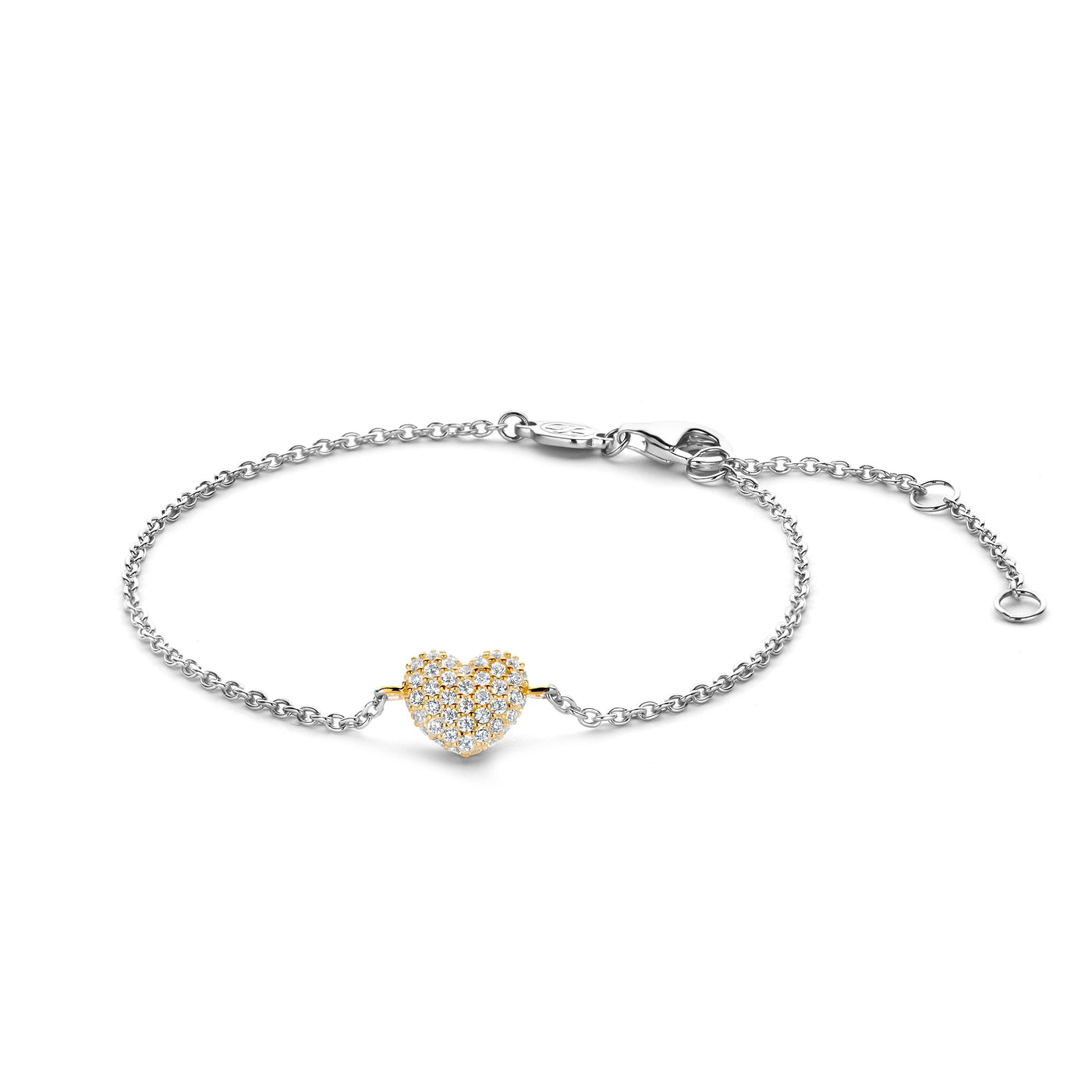 Ti Sento Gold Cubic Zirconia Heart Bracelet - Rococo Jewellery
