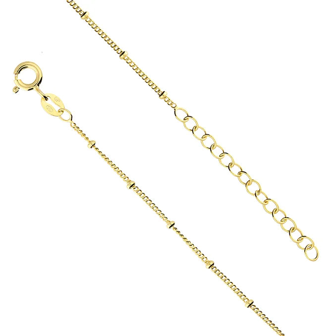 Gold Vermeil Station Bead Chain Necklace