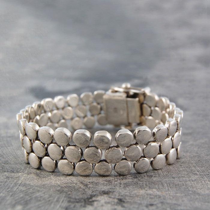 Scales Chunky Silver Bracelet - Rococo Jewellery