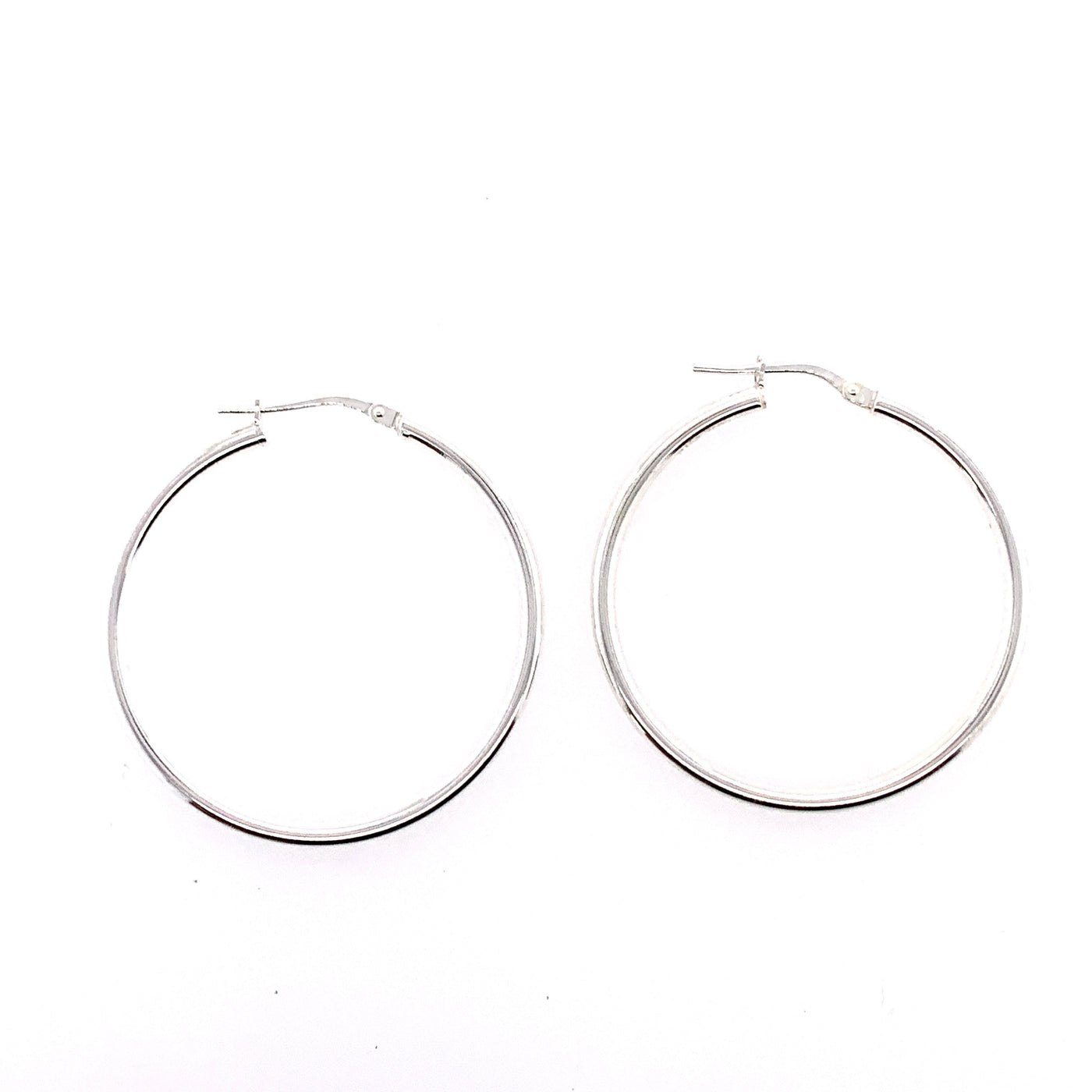 Sterling Silver Plain 3cm Hoop Earrings