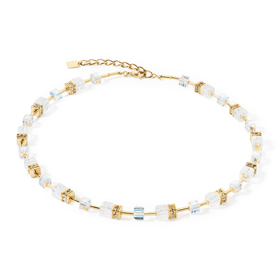 Coeur De Lion GeoCUBE® Iconic Nature Gold and White Necklace - Rococo Jewellery