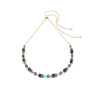 Coeur De Lion GeoCUBE® Iconic Nature Black Multicolour Chain Necklace - Rococo Jewellery