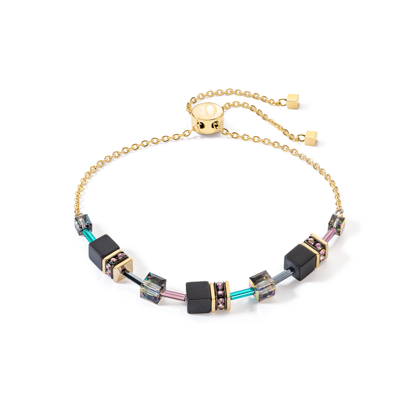 Coeur De Lion GeoCUBE® Iconic Nature Black Multicolour Chain Bracelet - Rococo Jewellery