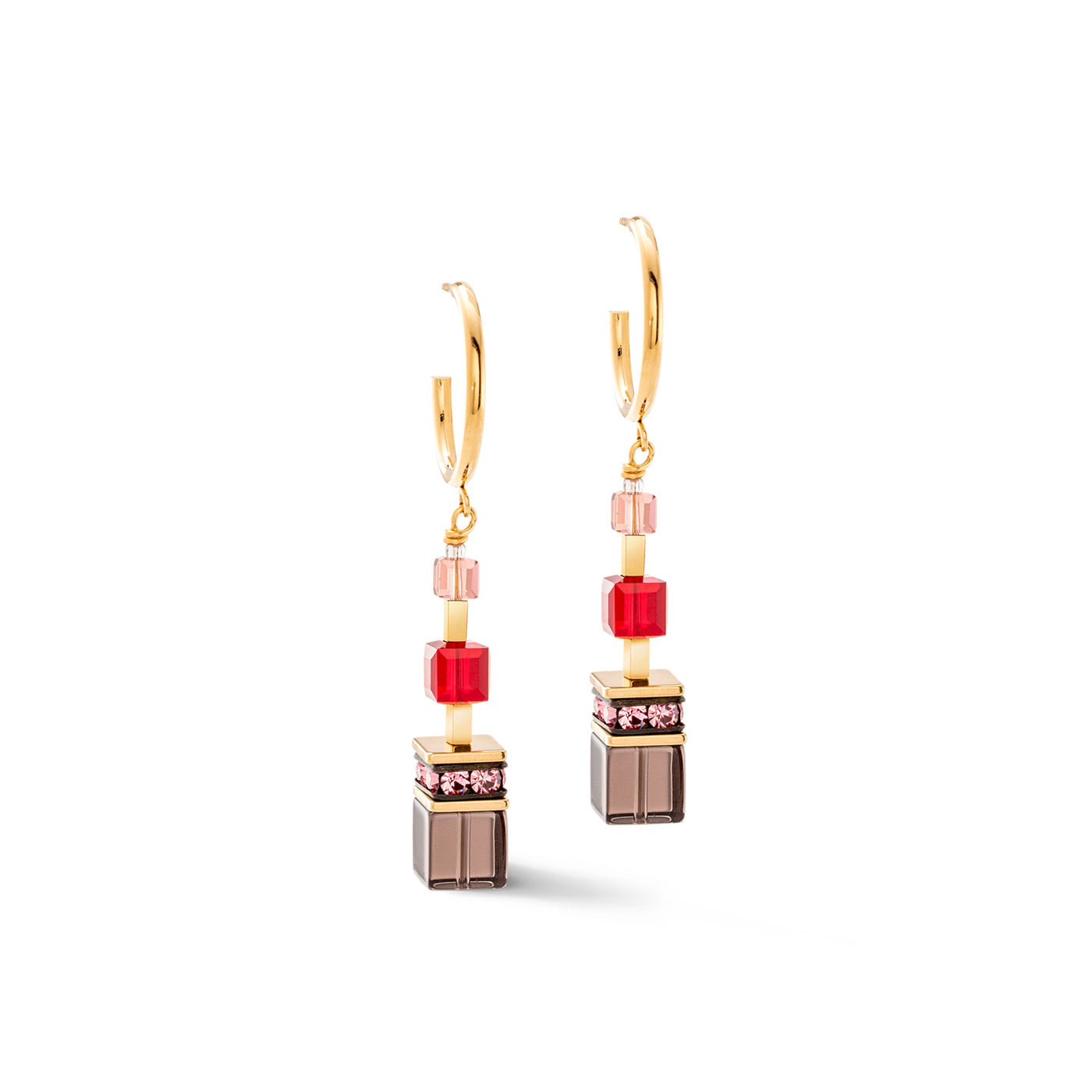 GeoCUBE® Precious Statement Red Gold Earrings