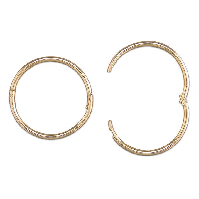 9ct Gold 1.3cm Sleeper Hoop Earrings - Rococo Jewellery