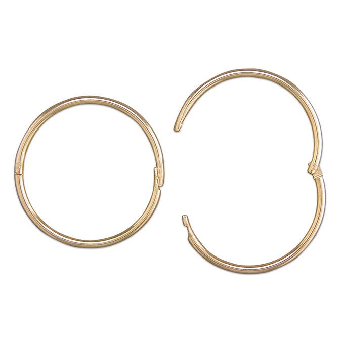 9ct Gold 1.6cm Sleeper Hoop Earrings - Rococo Jewellery