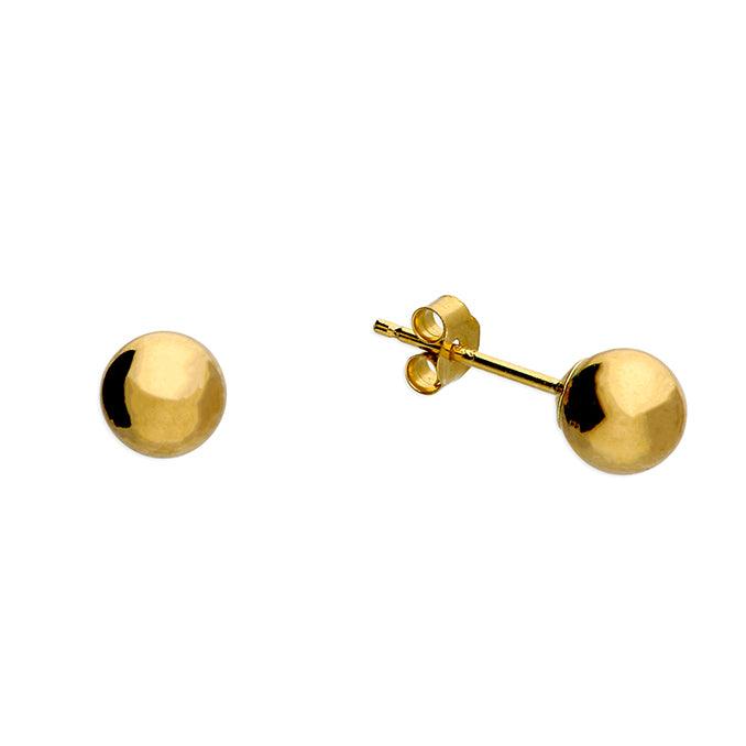 9ct Gold Bead Stud Earrings - Rococo Jewellery