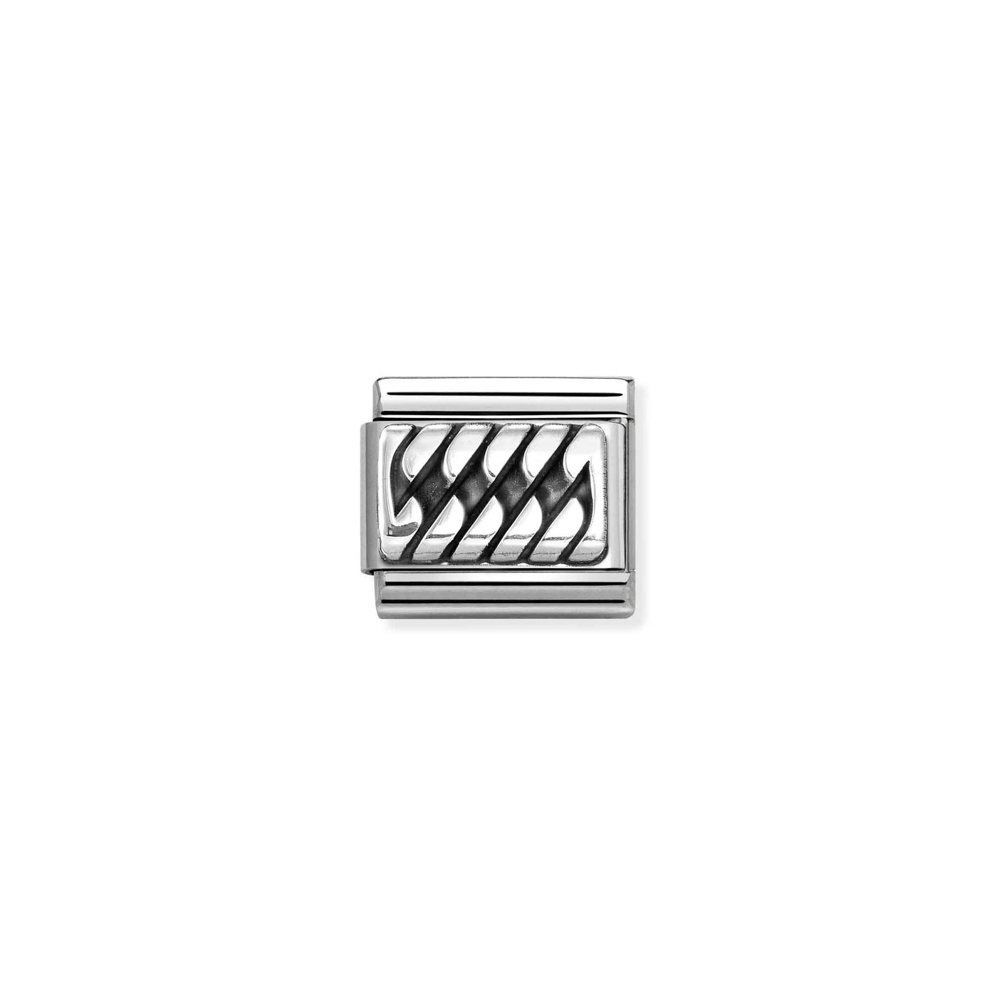 Nomination Classic Silver and Steel Braid Link Charm - Rococo Jewellery