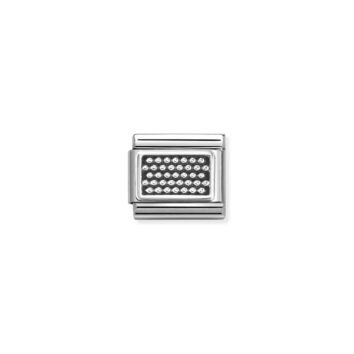 Nomination Classic Silver and Steel Striped Dots Link Charm - Rococo Jewellery