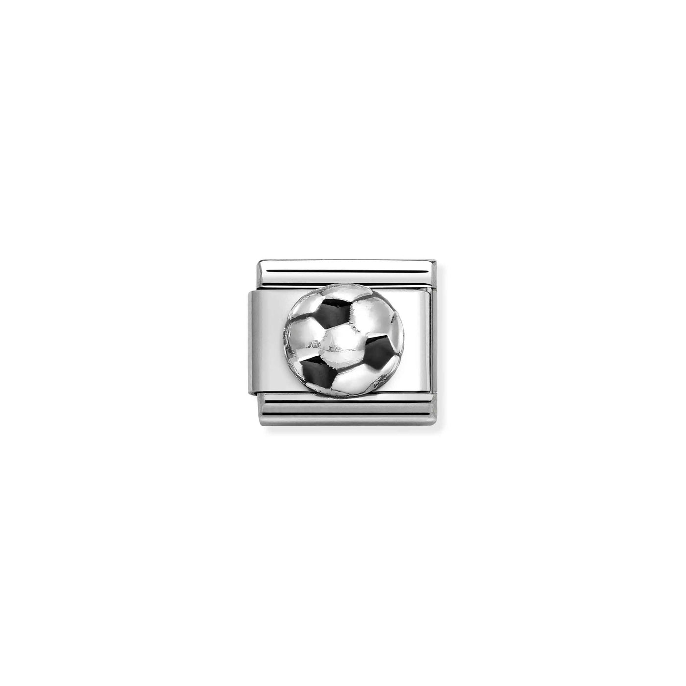 Nomination Classic Silver and Steel Football Link Charm - Rococo Jewellery
