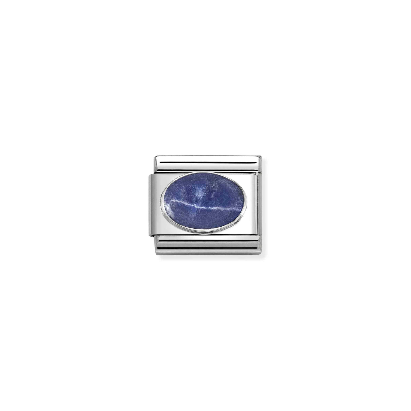 Nomination Classic Silver and Steel Sodalite Link Charm - Rococo Jewellery