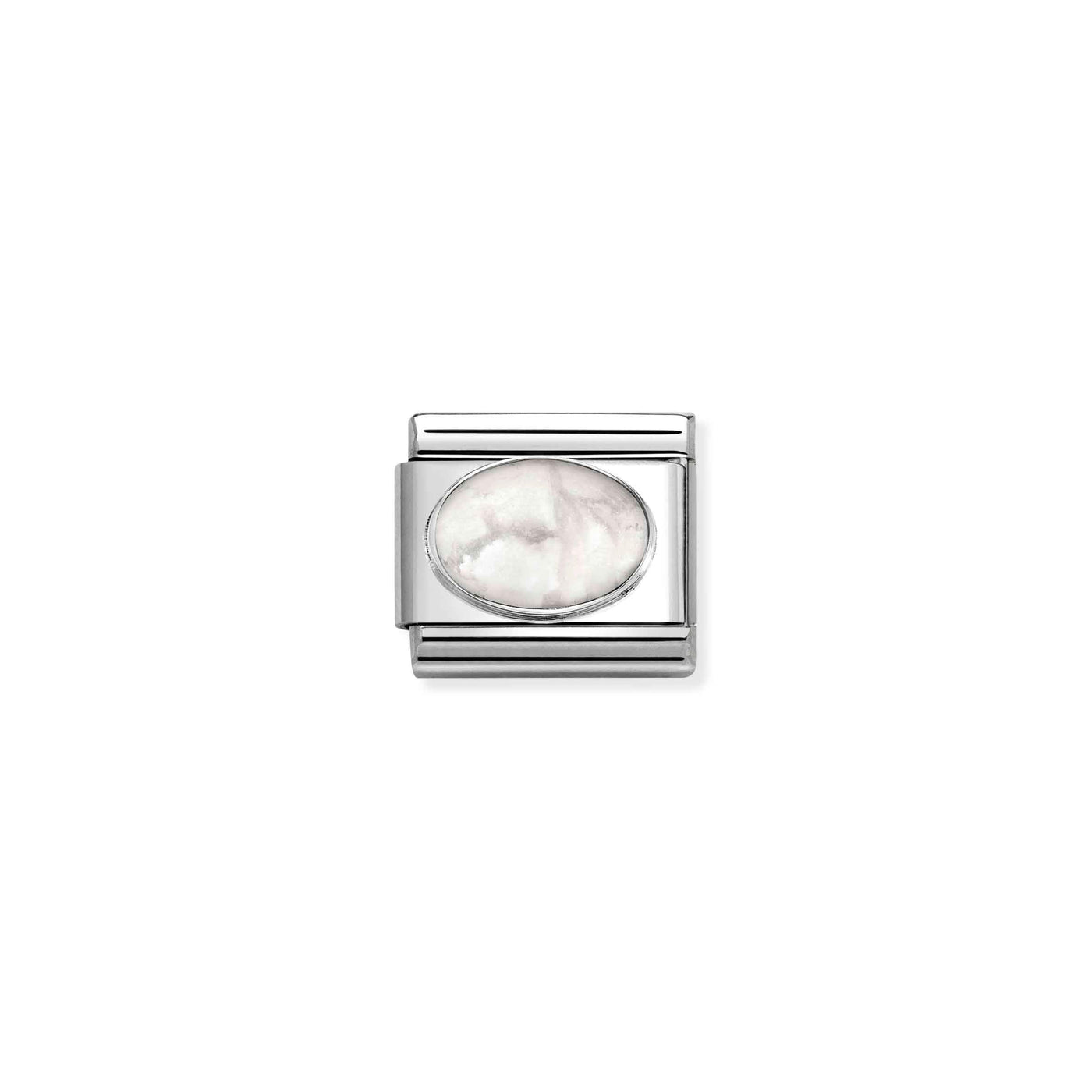 Nomination Classic Silver and Steel Howlite Link Charm - Rococo Jewellery