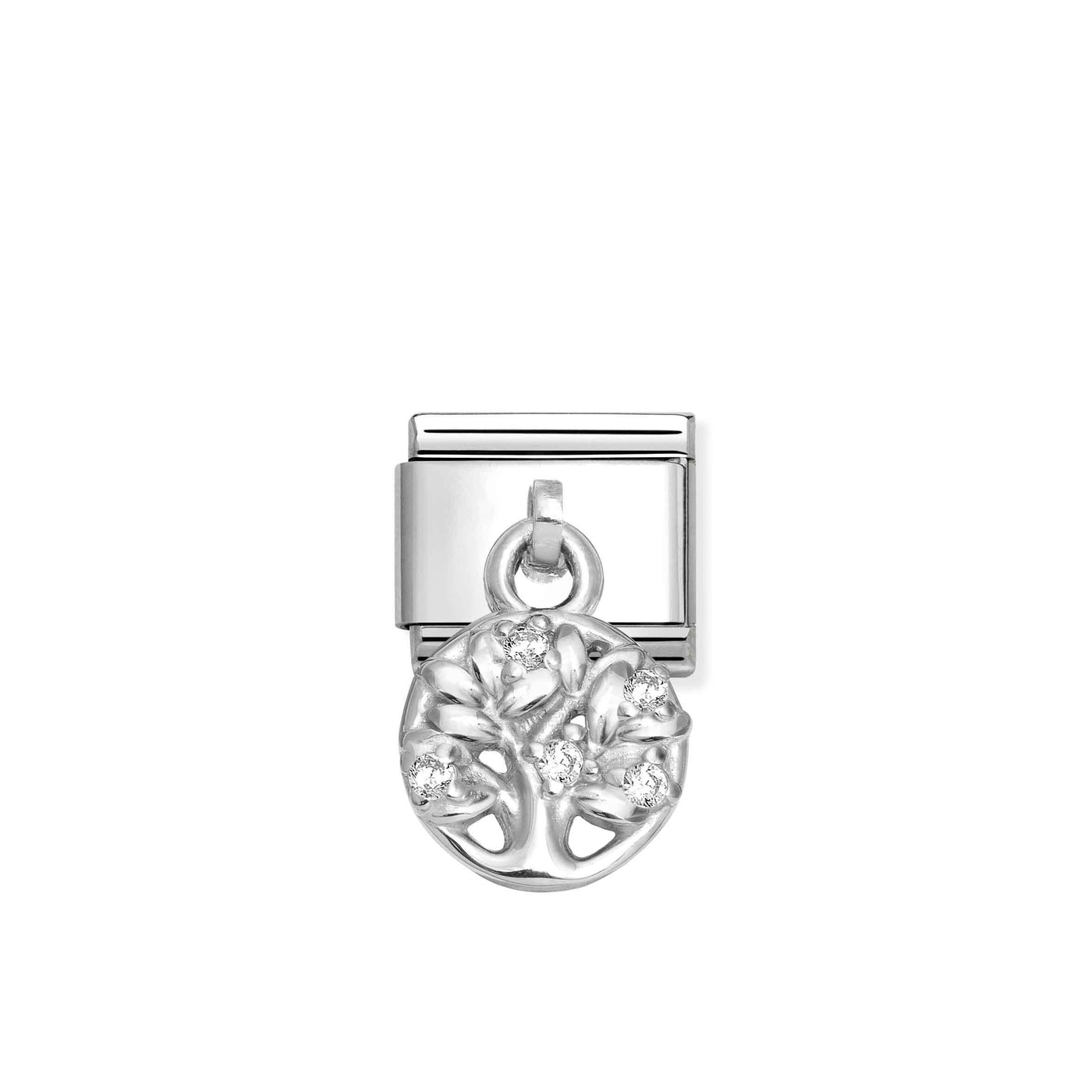 Nomination Classic Silver Steel Pendant Tree of Life Link Charm - Rococo Jewellery