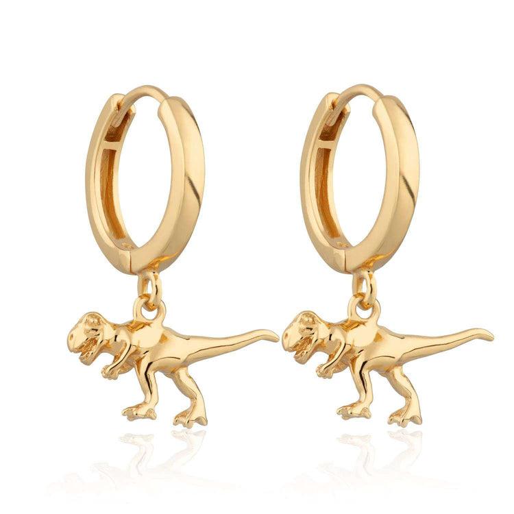 Scream Pretty 18ct Gold Vermeil Dinosaur Hoop Earrings - Rococo Jewellery
