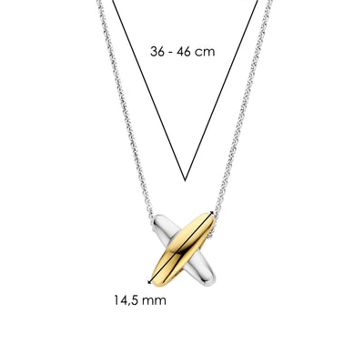 Ti Sento Sterling Silver Gold Cross Pendant Necklace