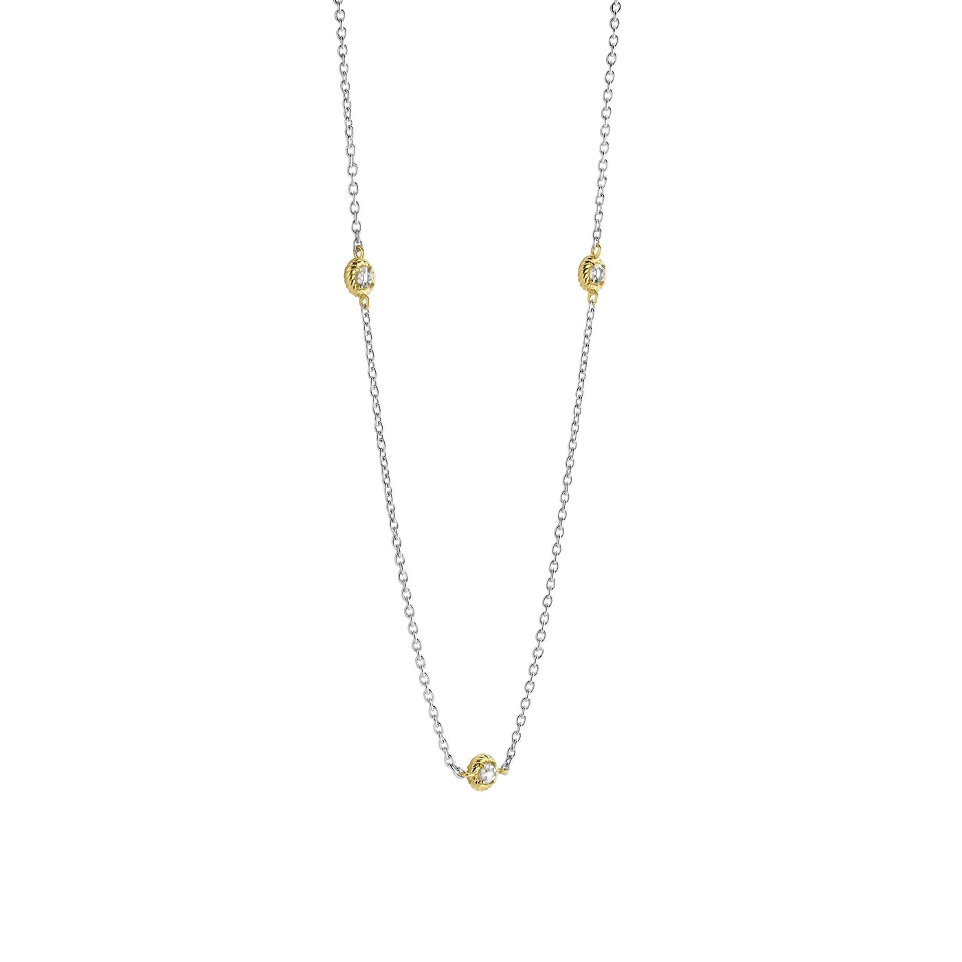 Ti Sento Gold Vermeil Silver and Cubic Zirconia Necklace