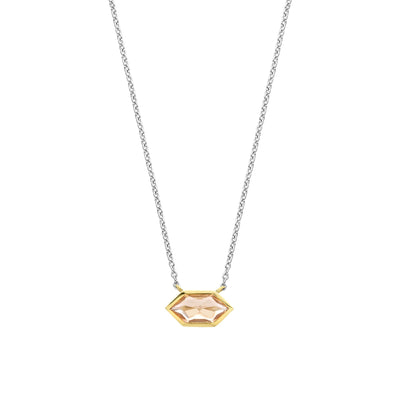 Ti Sento Gold Vermeil Pink Stone Necklace - Rococo Jewellery