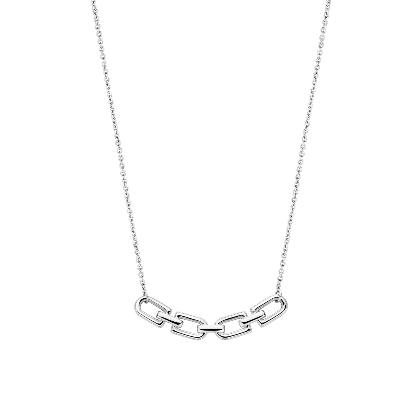 Ti Sento Silver and Gold Cubic Zirconia Link Necklace