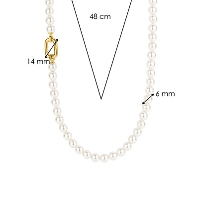Ti Sento Gold Pearl Necklace - Rococo Jewellery