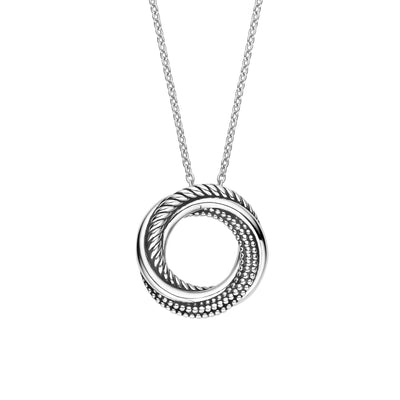 Ti Sento Sterling Silver Intertwined Circle Pendant Necklace