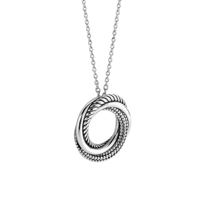 Ti Sento Sterling Silver Intertwined Circle Pendant Necklace