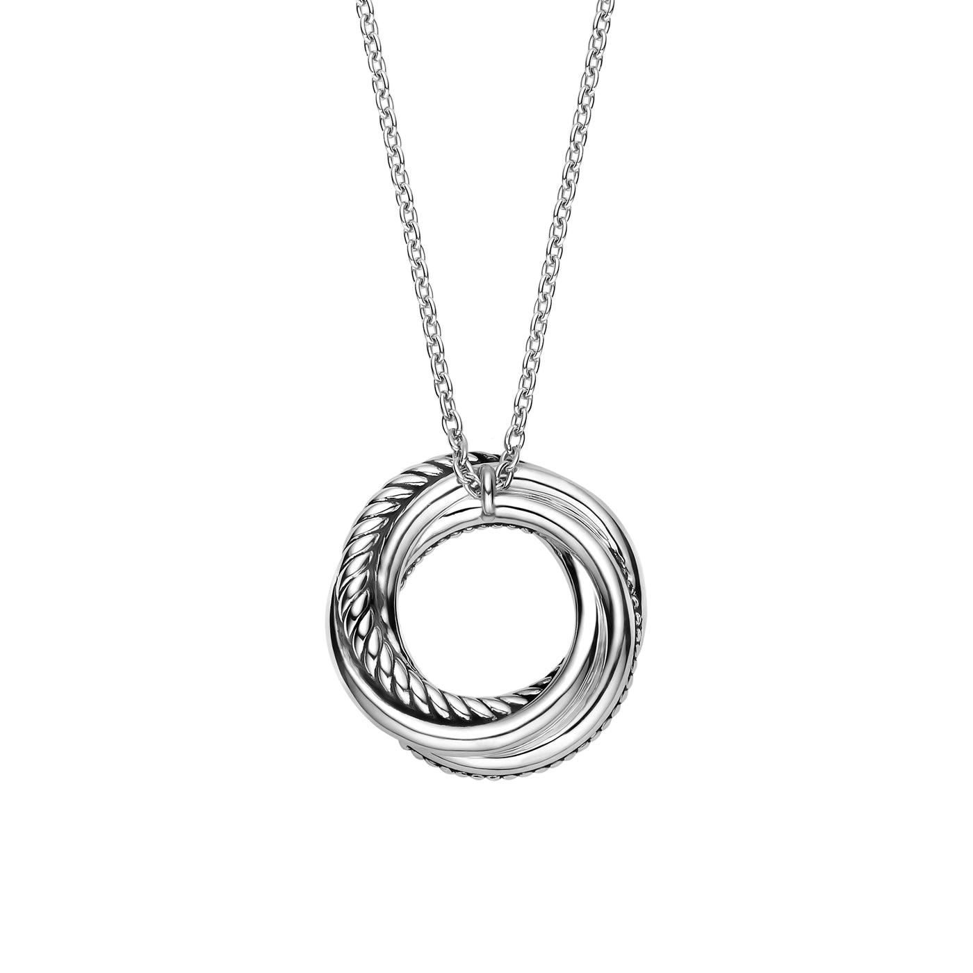 Ti Sento Sterling Silver Intertwined Circle Pendant Necklace