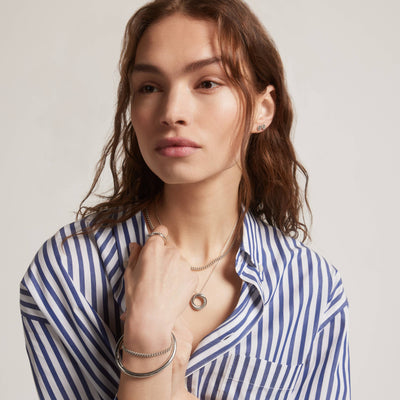 Ti Sento Sterling Silver Intertwined Circle Pendant Necklace