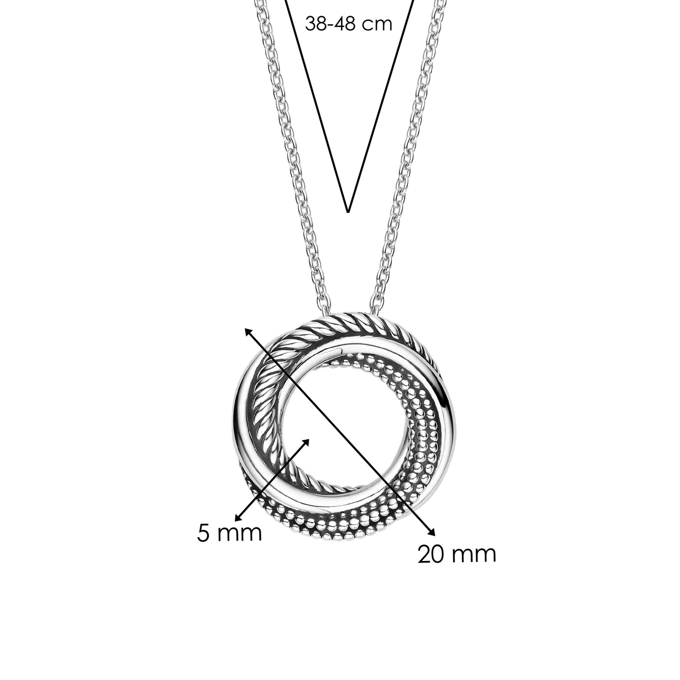 Ti Sento Sterling Silver Intertwined Circle Pendant Necklace